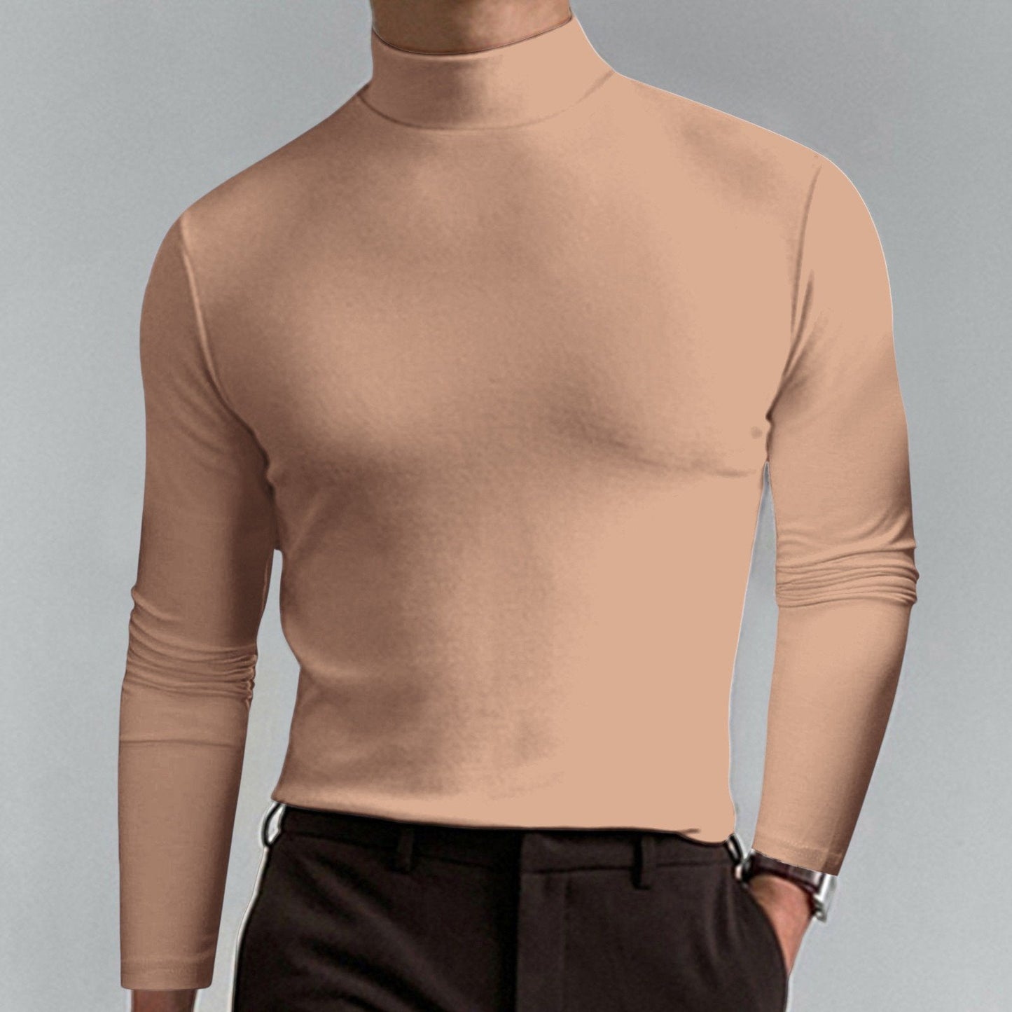 Kallan - Fitted High-Neck Long-Sleeve Tee