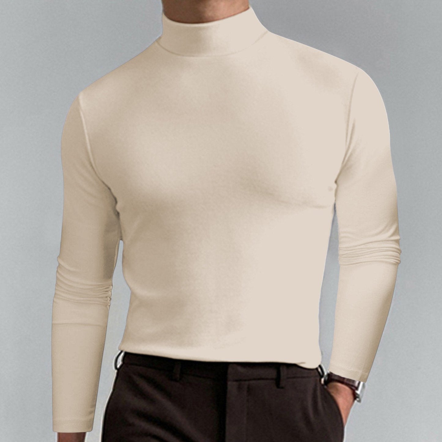 Kallan - Fitted High-Neck Long-Sleeve Tee