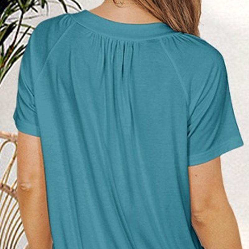 Sheri - Pleated V-Neck Blouse