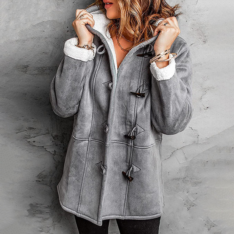 Julianne - Hooded Fleece-Lined Faux Suede Coat