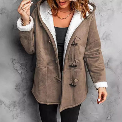 Julianne - Hooded Fleece-Lined Faux Suede Coat