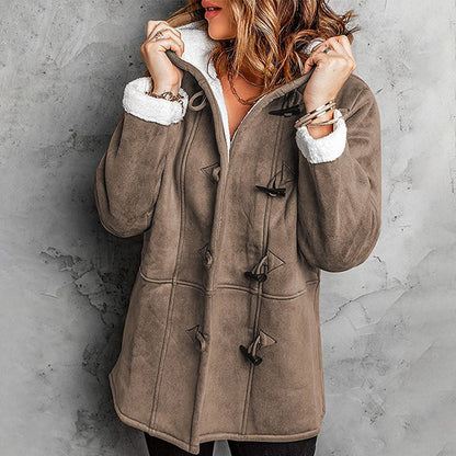 Julianne - Hooded Fleece-Lined Faux Suede Coat