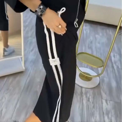 Beverly - Striped Bomber Skirt Set
