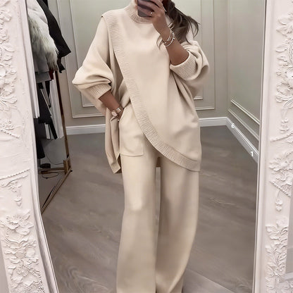 Shelia - Asymmetric Sweater & Wide-Leg Pants