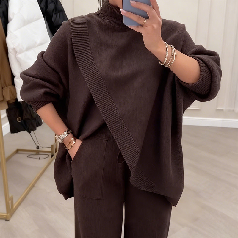 Shelia - Asymmetric Sweater & Wide-Leg Pants