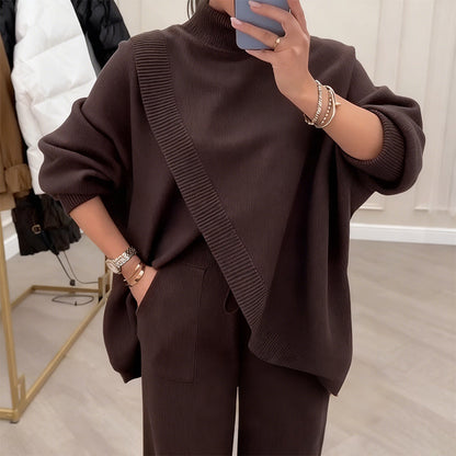 Shelia - Asymmetric Sweater & Wide-Leg Pants