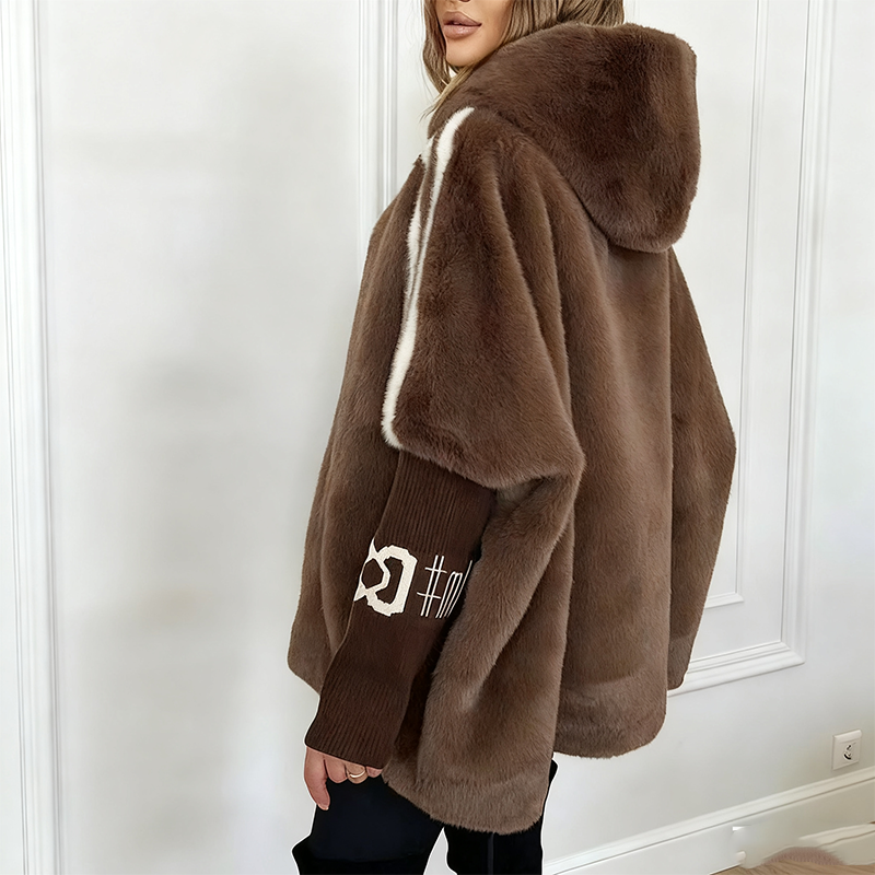 Lynn - Fleece-Lined Plush Hooded Coat