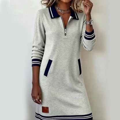 Ayora - Collared Quarter-Zip Dress