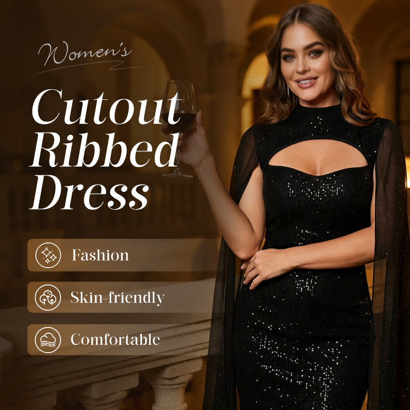Amelise - Chiffon Cape Cocktail Dress