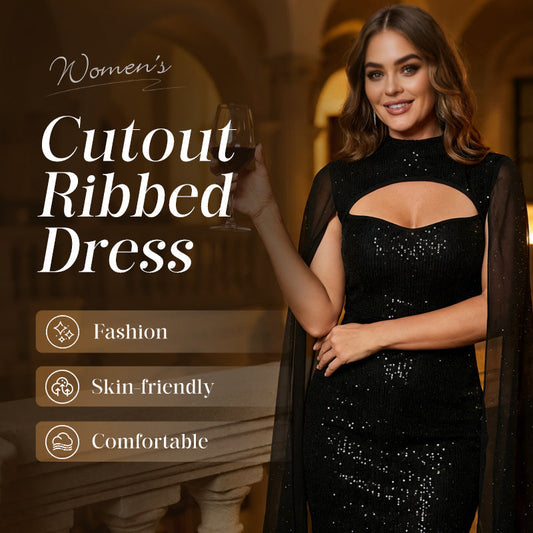 Amelise - Chiffon Cape Cocktail Dress