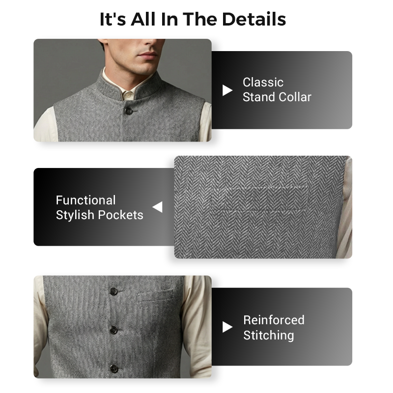 Melvin - Chevron High-Collar Waistcoat