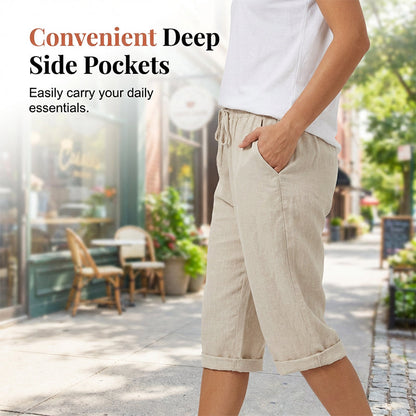 Hazel - Rolled-Cuff Cropped Pants