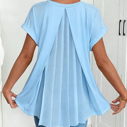 Amber - Pleat-Back Short-Sleeve Top
