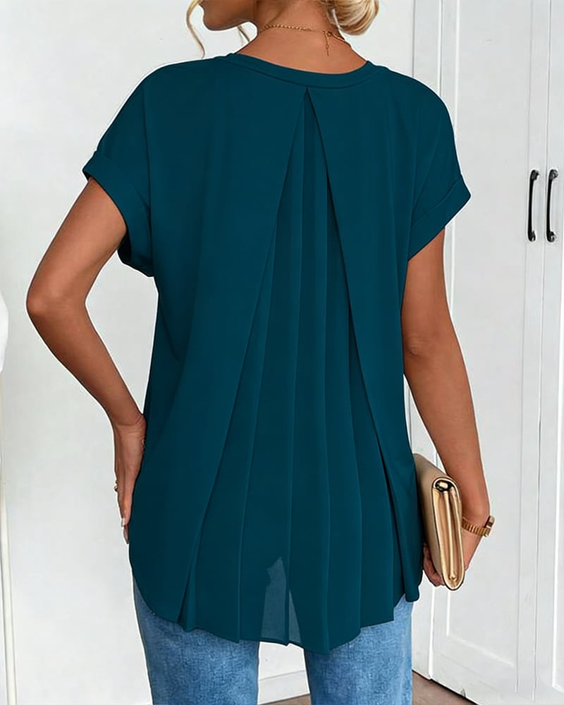 Neva - Patchwork V-Neck T-Shirt