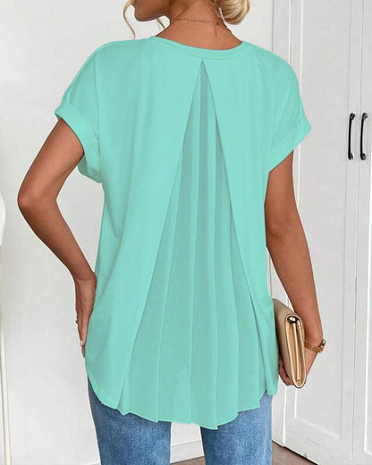 Neva - Patchwork V-Neck T-Shirt