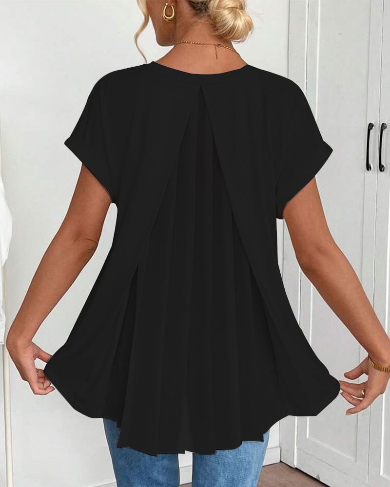 Neva - Patchwork V-Neck T-Shirt