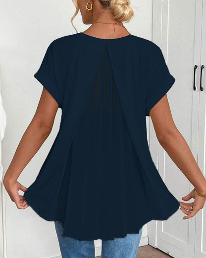 Neva - Patchwork V-Neck T-Shirt
