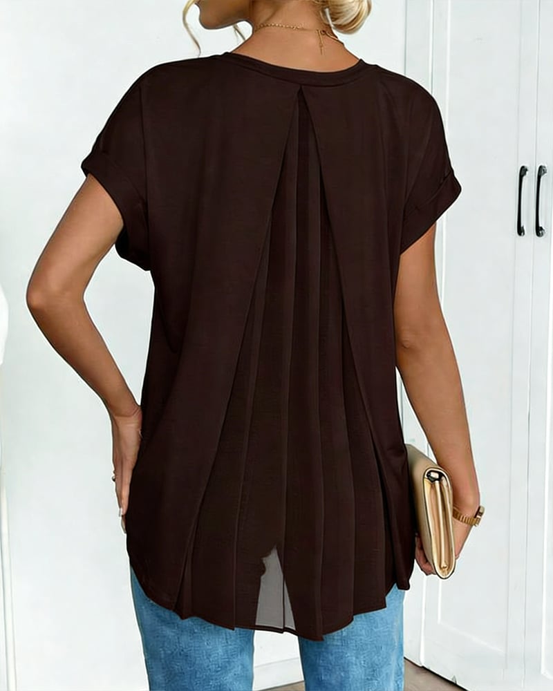 Neva - Patchwork V-Neck T-Shirt