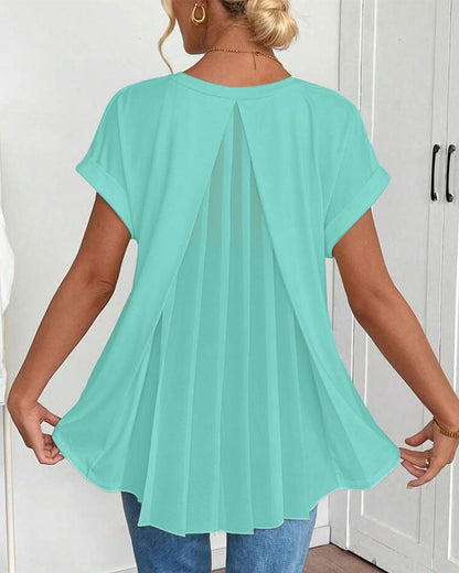 Neva - Patchwork V-Neck T-Shirt