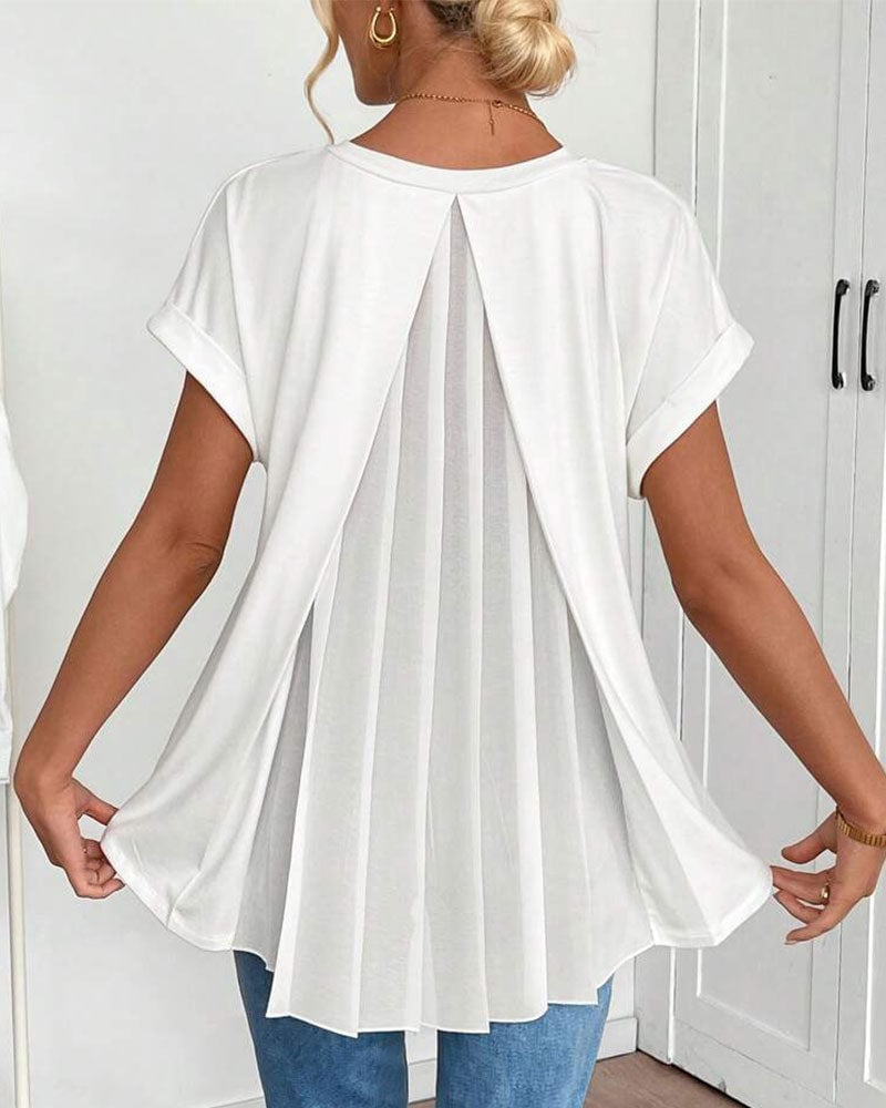 Neva - Patchwork V-Neck T-Shirt