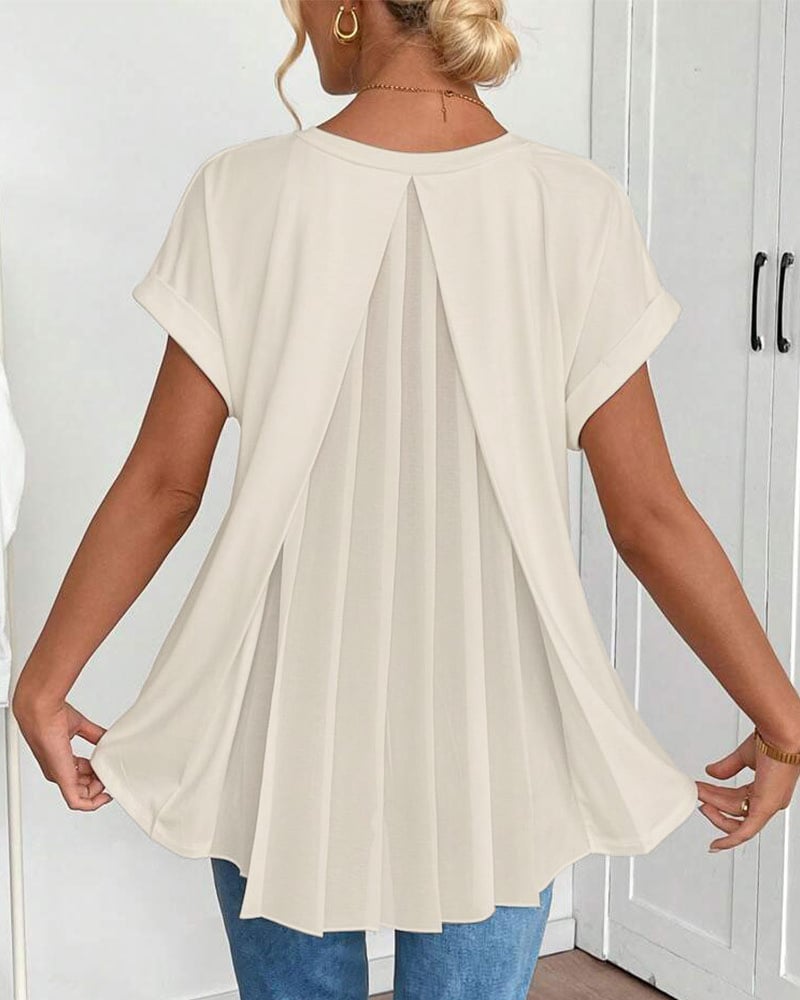 Neva - Patchwork V-Neck T-Shirt