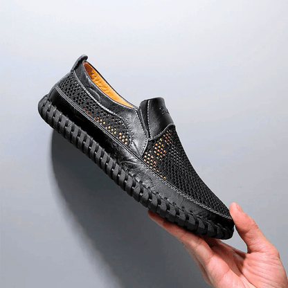 Rovian - Polished Leather Slip-Ons