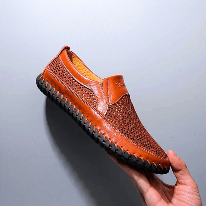 Rovian - Polished Leather Slip-Ons