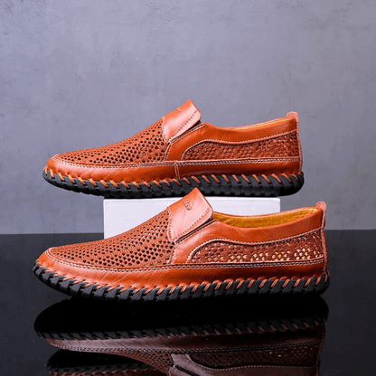 Rovian - Polished Leather Slip-Ons