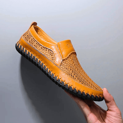 Rovian - Polished Leather Slip-Ons