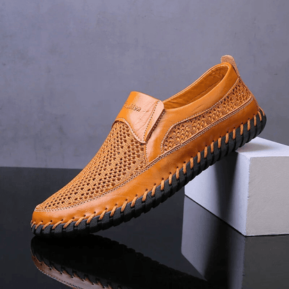 Rovian - Polished Leather Slip-Ons